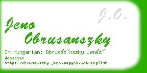 jeno obrusanszky business card